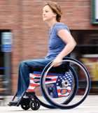 The Flight Ultralight Wheelchair weighs just 18 pounds with wheels.