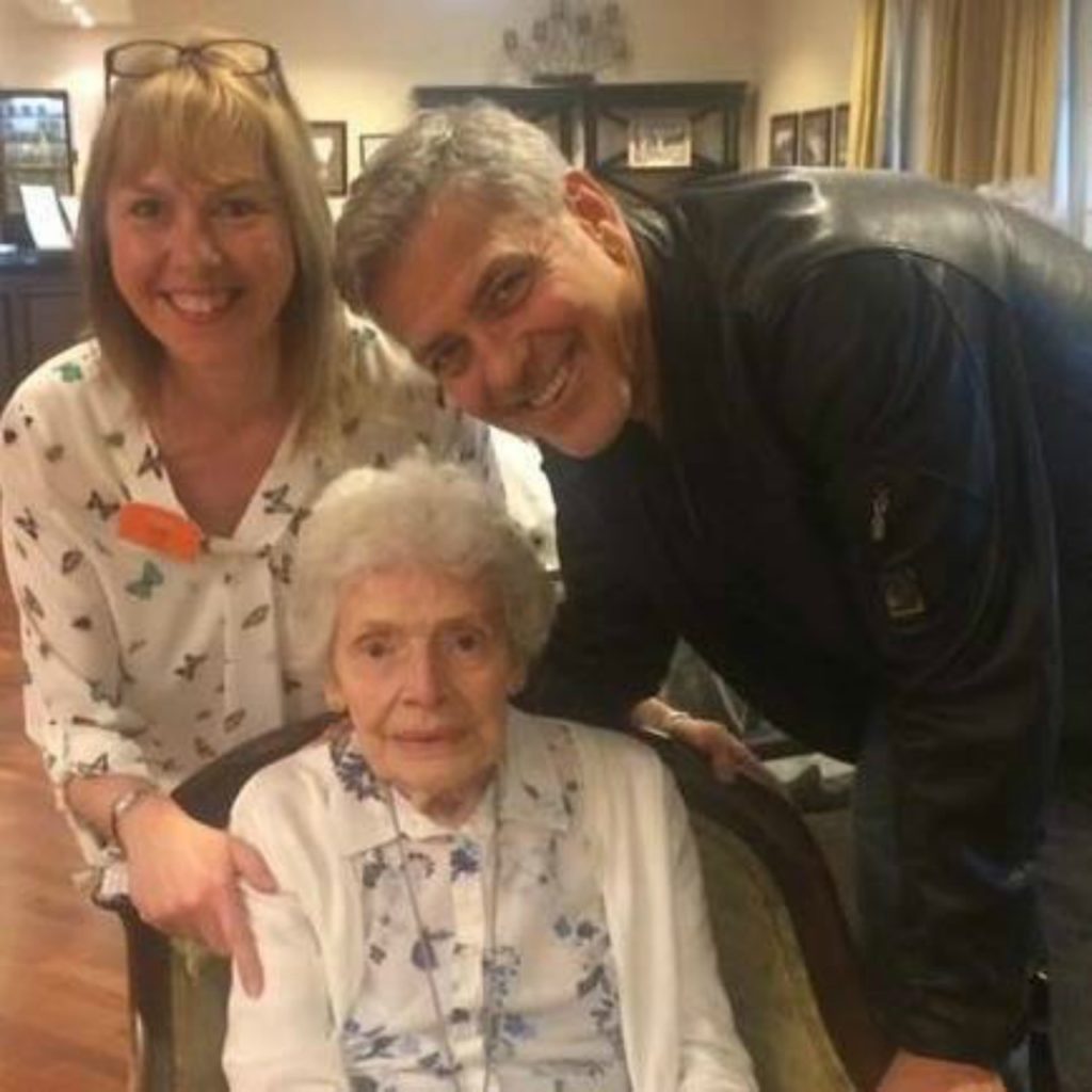 George Clooney surprises nursing home resident (and staff) on her birthday