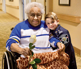 Officer Oliver Davis — age 6 — gets tough on nursing home residents for being ‘too cute’