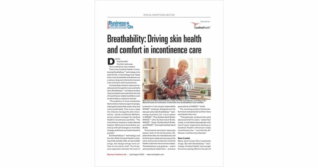 Breathability: Driving Skin Health and Comfort in Incontinence Care