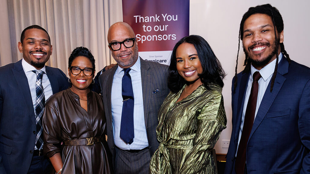 Clif Porter (center) celebrates his 2024 Industry Ally Award with his wife Deborah; daughter, Chanel Floyd; and sons, Christian (left) and Clifton (right)