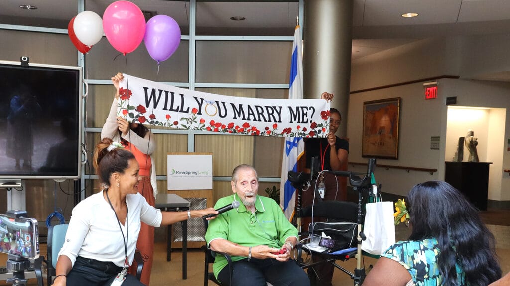 Romance blooms at New York nursing home: Resident proposes to girlfriend during fitness class